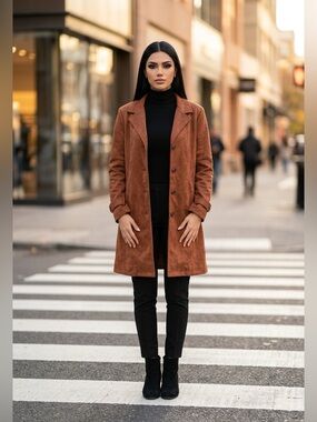 Plus Size Polyester Trench Coat - Size XXL